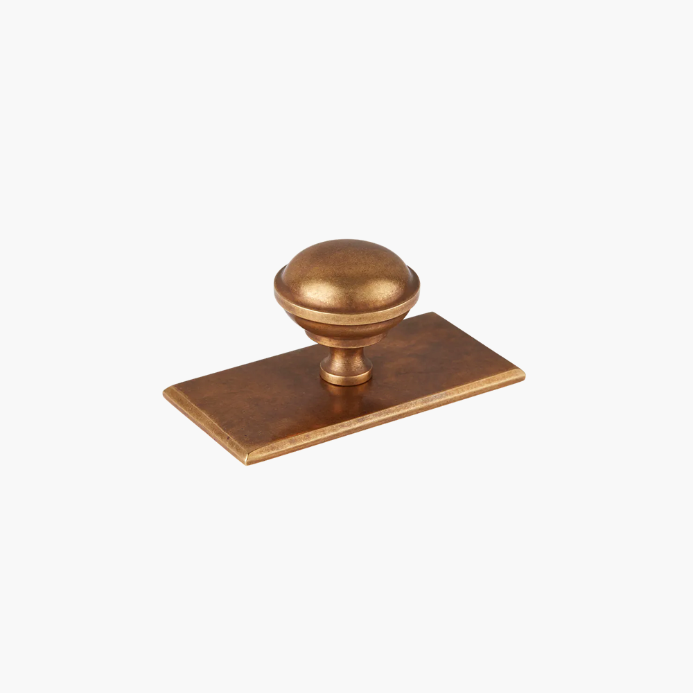 Queslett Cabinet Knob with Rectangular Backplate_Signature finishes ...